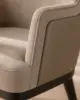 Ace Dining Chair - close detail of the piped upholstery and timber base