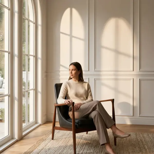 Ireo Lounge Chair shown in a hotel interior with a seated guest