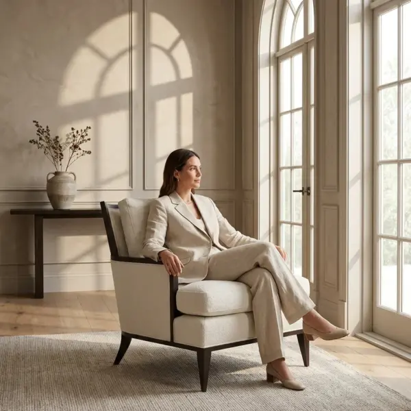Jaa Lounge Chair shown in a hotel interior with a seated guest