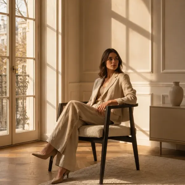 Lois Dining Chair shown in a hotel interior with a seated guest