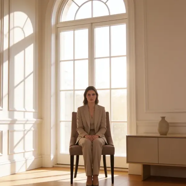 Sk Dining Chair shown in a hotel interior with a seated guest