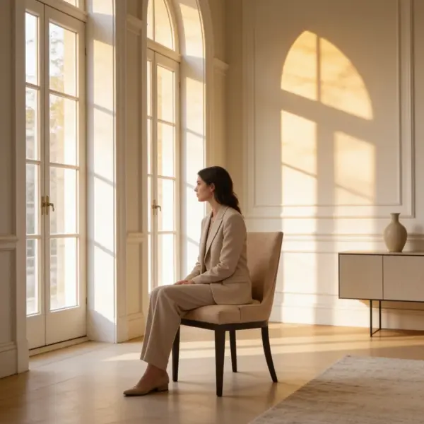 Sohonos Dining Chair shown in a hotel interior with a seated guest