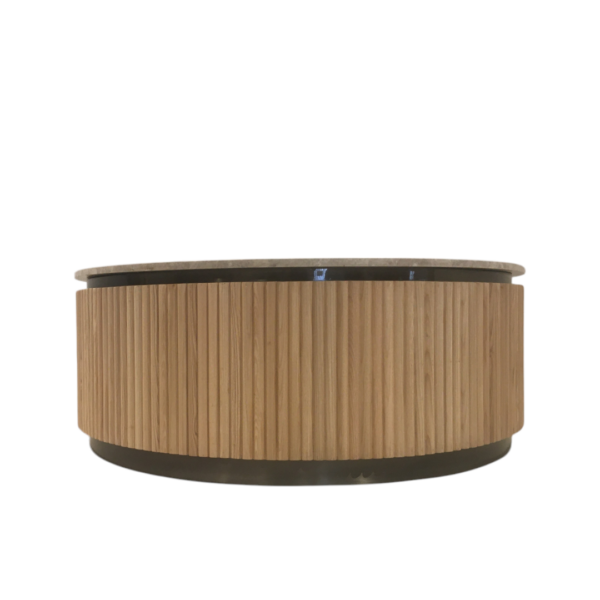 Fluted marble Coffee Table — custom hotel coffee table, view 2