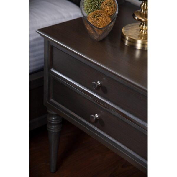 Gray Poster Bed Side Table — custom hotel bed side table, view 2