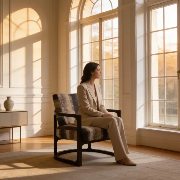 Alex Lounge Chair shown in a hotel interior with a seated guest