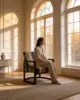 Alex Lounge Chair shown in a hotel interior with a seated guest
