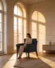 Big Easy Chair shown in a hotel interior with a seated guest