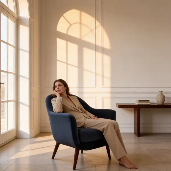 Bract Lounge Chair shown in a hotel interior with a seated guest