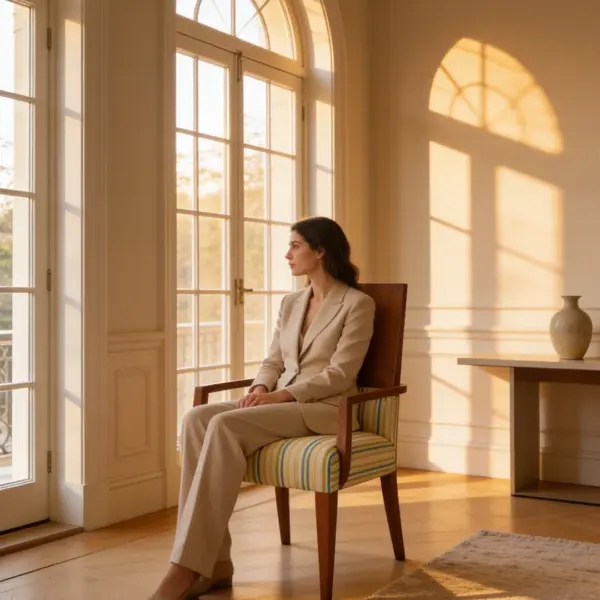 Duke Dining Chair shown in a hotel interior with a seated guest