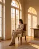 Duke Dining Chair shown in a hotel interior with a seated guest