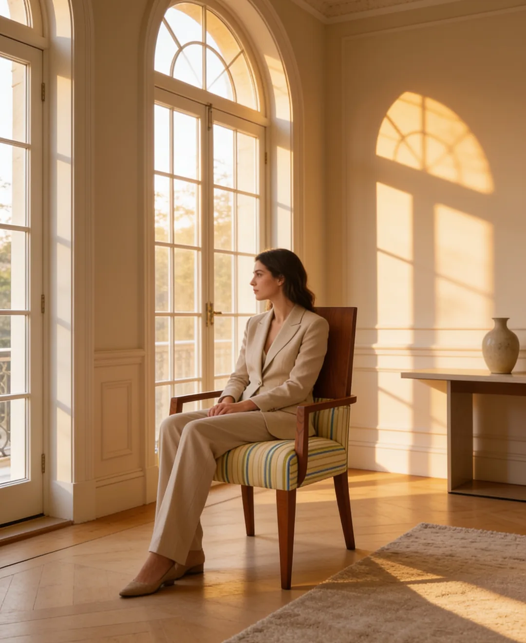 Duke Dining Chair Duke Dining Chair shown in a hotel interior with a seated guest