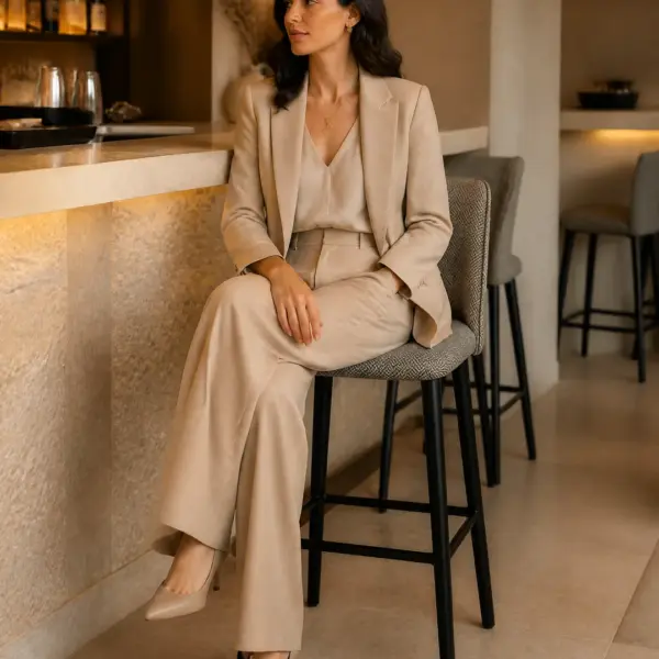 High Back Bar Stool shown in a hotel interior with a seated guest