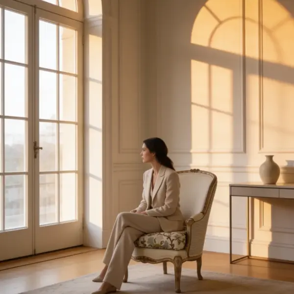 Pin Lounge Chair shown in a hotel interior with a seated guest
