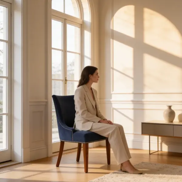 SD Dining Chair shown in a hotel interior with a seated guest