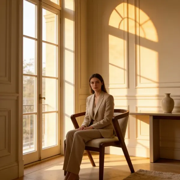 Sher Dining Chair shown in a hotel interior with a seated guest