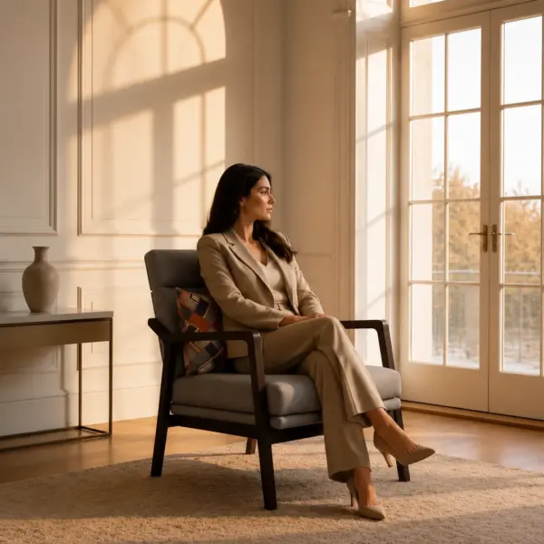 Trump Lounge Chair shown in a hotel interior with a seated guest