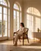 Villa Lounge chair shown in a hotel interior with a seated guest