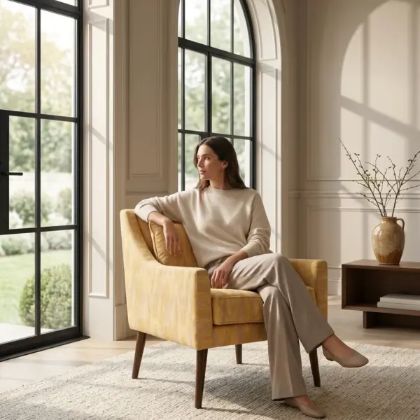 Walter Lounge Chair shown in a hotel interior with a seated guest